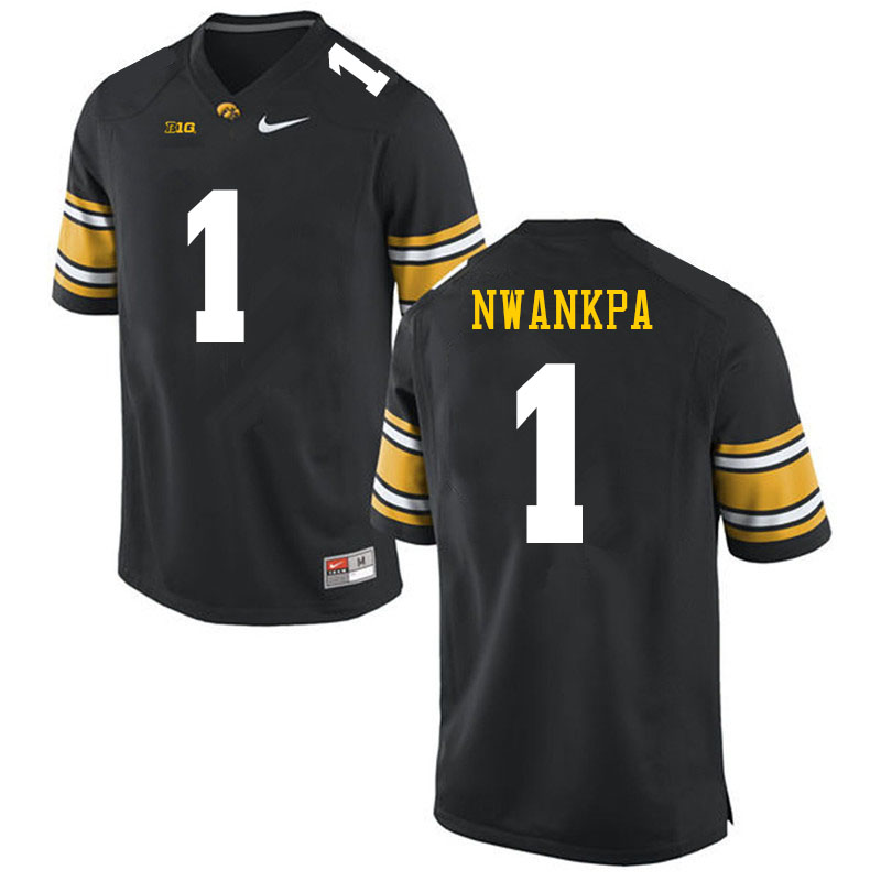 Men #1 Xavier Nwankpa Iowa Hawkeyes College Football Jerseys Sale-Black